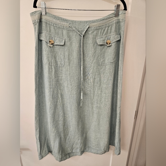 Vintage - Cherokee Linen Light Turquoise Draw String Skirt - NWOT - Picture 3 of 8